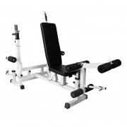 BANC DE MUSCULATION UNIVERSEL + SET HALTÈRES DISQUES EN FONTE ET BARRES 108KG - 