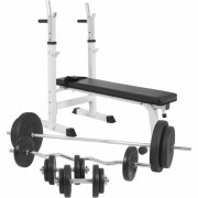 BANC DE MUSCULATION AVEC SET HALTERES 100KG - 